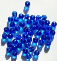 50 8mm Round Transparent Sapphire Glass Beads